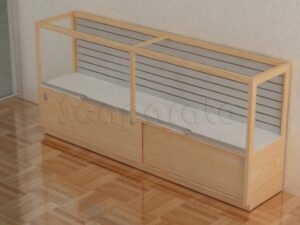 Vitrina con panel ranurado